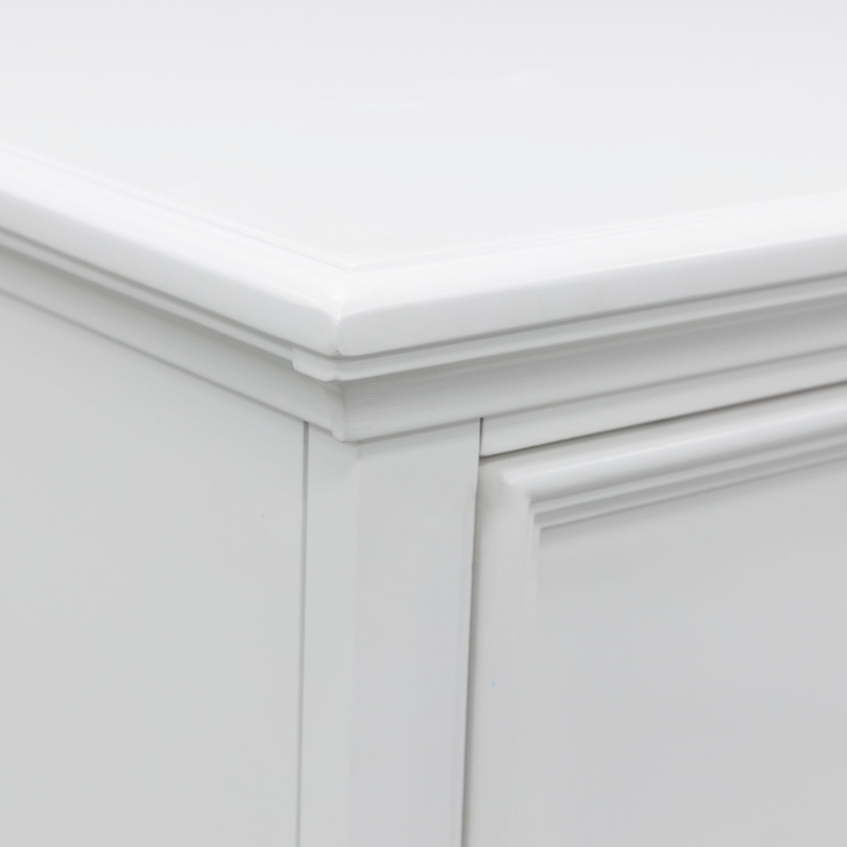 Commode à 5 tiroirs en bois/MDF blanc - Fortman