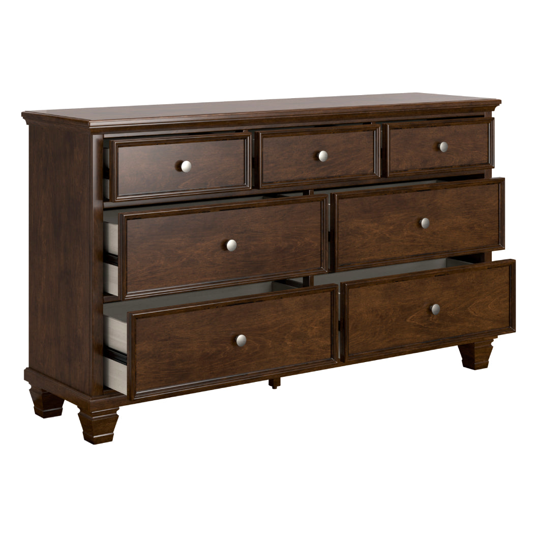 Bureau à 7 tiroirs en bois/placage brun - Danabrin