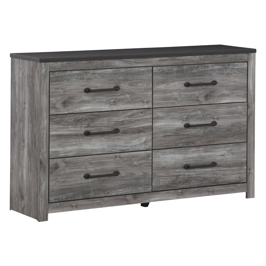 Bureau à 6 tiroirs en bois et placage gris foncé - Bronyan