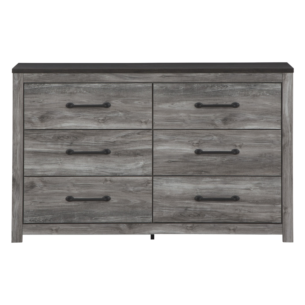 Bureau à 6 tiroirs en bois et placage gris foncé - Bronyan