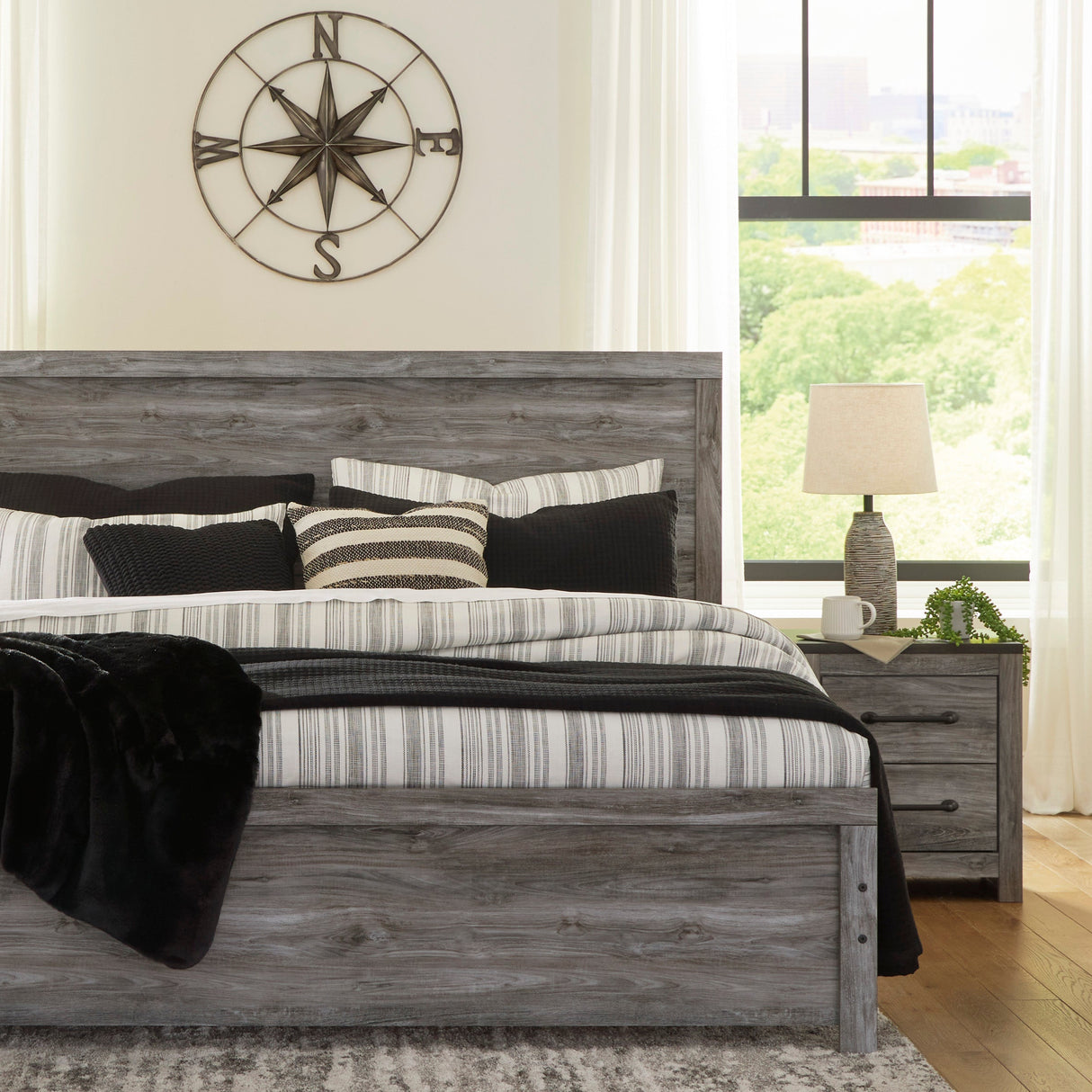 Table de chevet Gris en bois - Bronyan