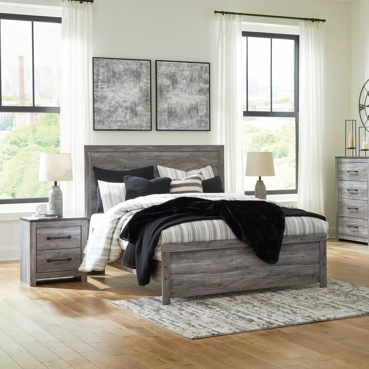 Table de chevet Gris en bois - Bronyan