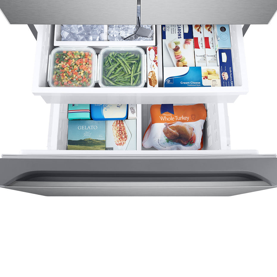 Réfrigérateur à portes françaises 33 po, 24,5 pi³ Inox avec SpaceMax™ et Machine à glaçons double