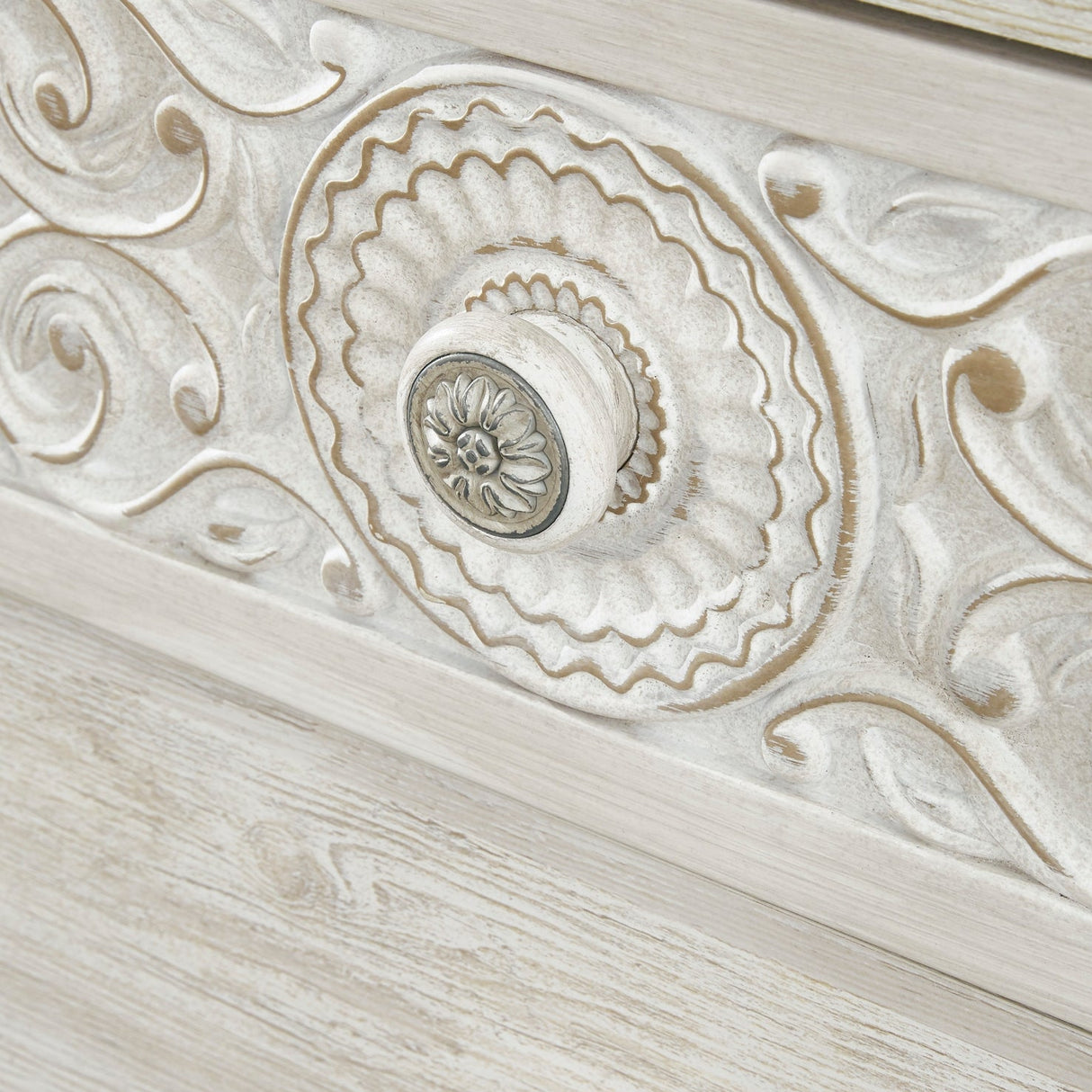 Table de chevet à 1 tiroir en bois/MDF blanc usé - Paxberry