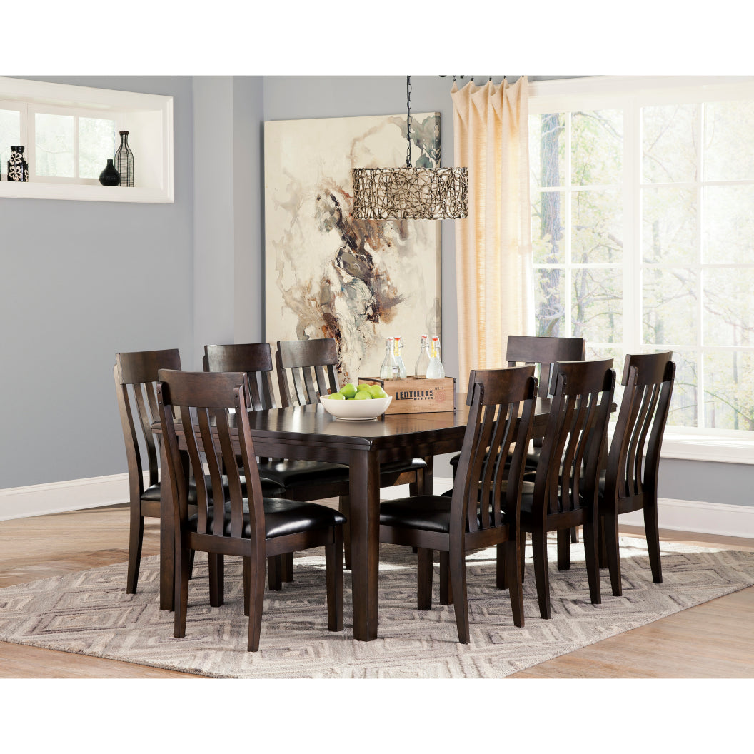 Table de salle à manger extensible en bois/placage brun foncé - Haddigan