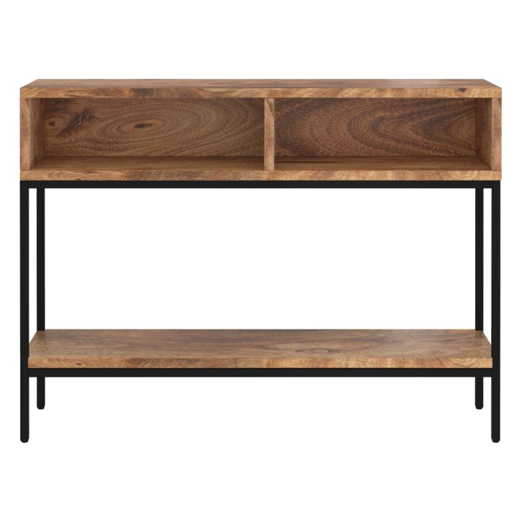 Table console en bois de manguier et métal noir - Ojas