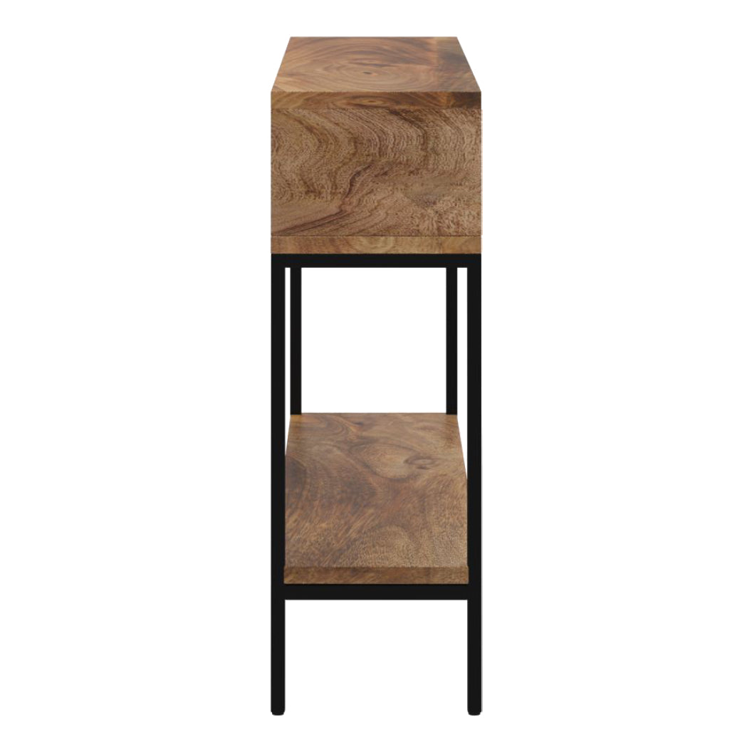 Table console en bois de manguier et métal noir - Ojas