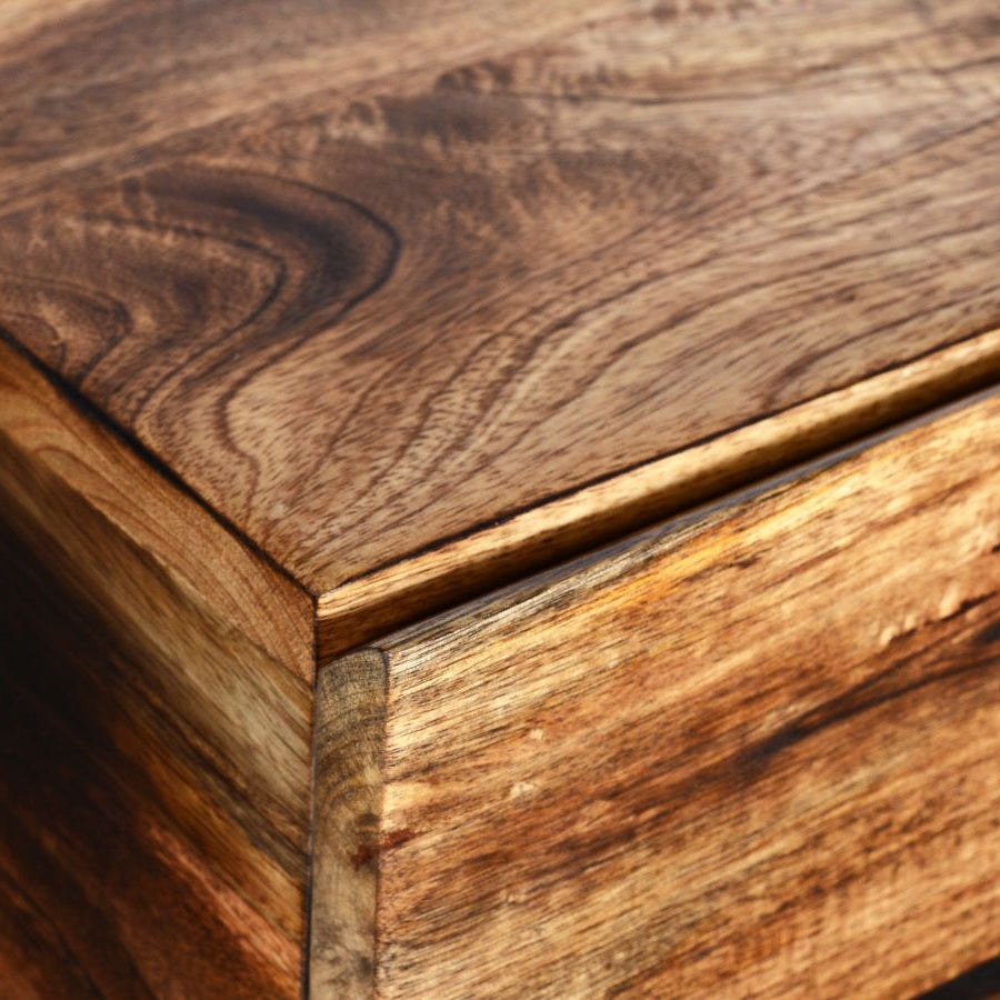 Table console en bois de manguier et métal noir - Ojas