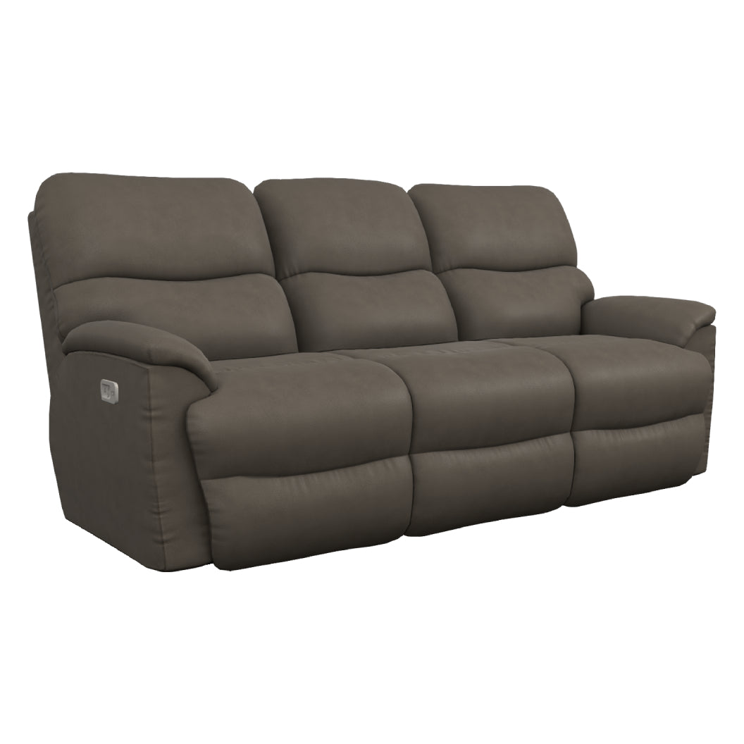 Sofa inclinable motorisé en cuir gris foncé avec ports USB intégrés - Trouper