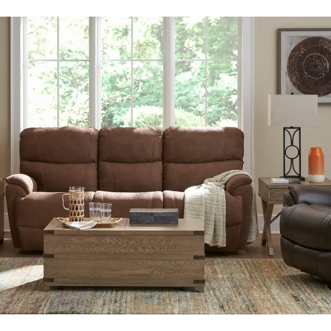 Sofa inclinable motorisé en cuir gris foncé avec ports USB intégrés - Trouper