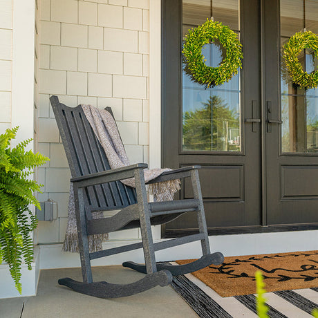 Chaise berçante extérieure rouge plastique recyclé - Porche