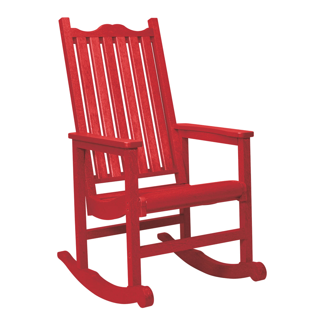 Chaise berçante extérieure rouge plastique recyclé - Porche