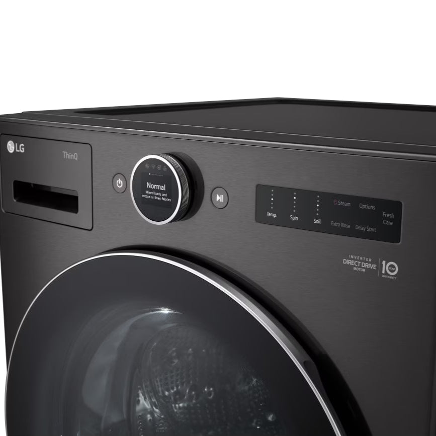 Laveuse à chargement frontal 5,8 pi³ anti-allergènes, acier noire