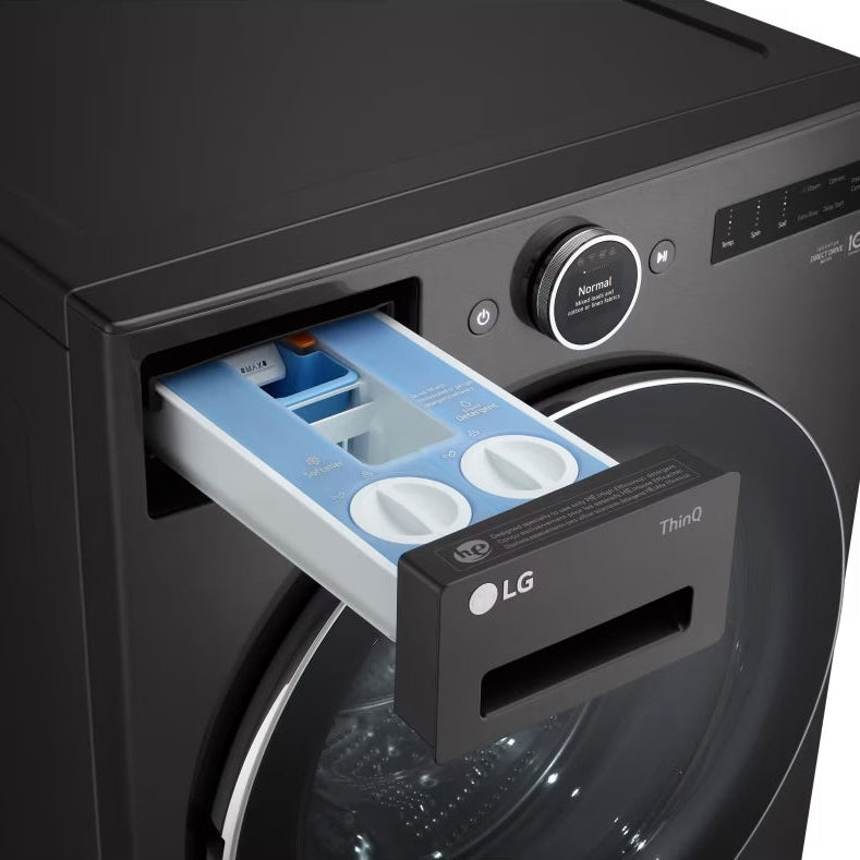 Laveuse à chargement frontal 5,8 pi³ anti-allergènes, acier noire