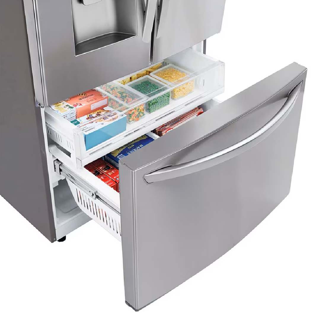 Réfrigérateur à portes françaises 36 po, 28 pi³ Inox avec Distributeur d'eau/glaçons et Wi-Fi