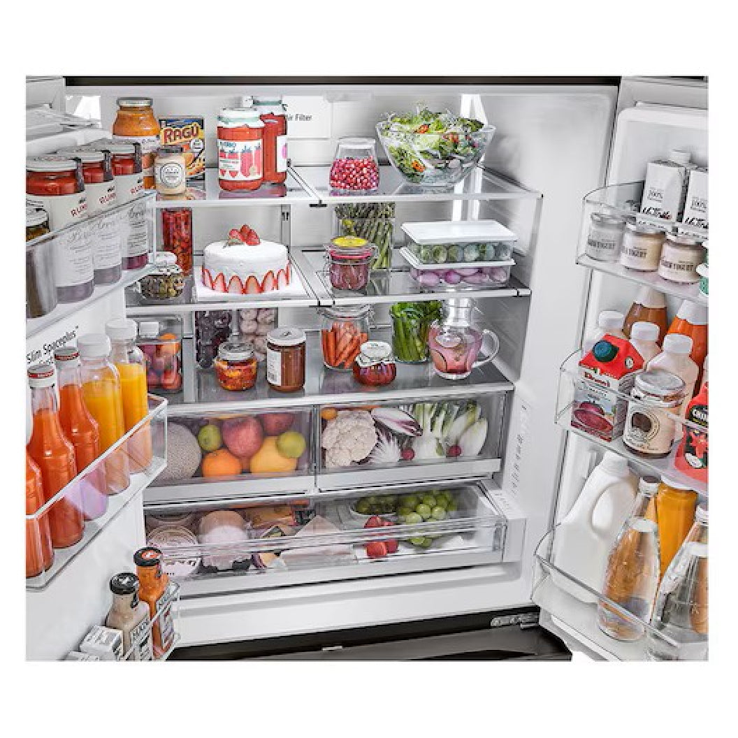 Réfrigérateur porte française à profondeur de comptoir 36 po, 26 pi³ Inox avec Wi-Fi et distributeur d'eau