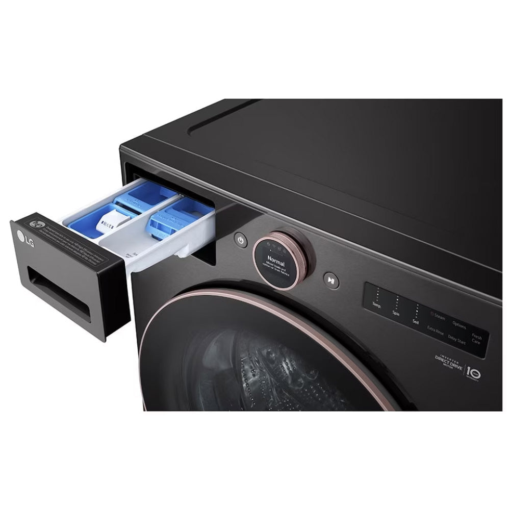 Laveuse à chargement frontal 27 po, 5,8 pi³, Acier noir à très grande capacité et silencieuse