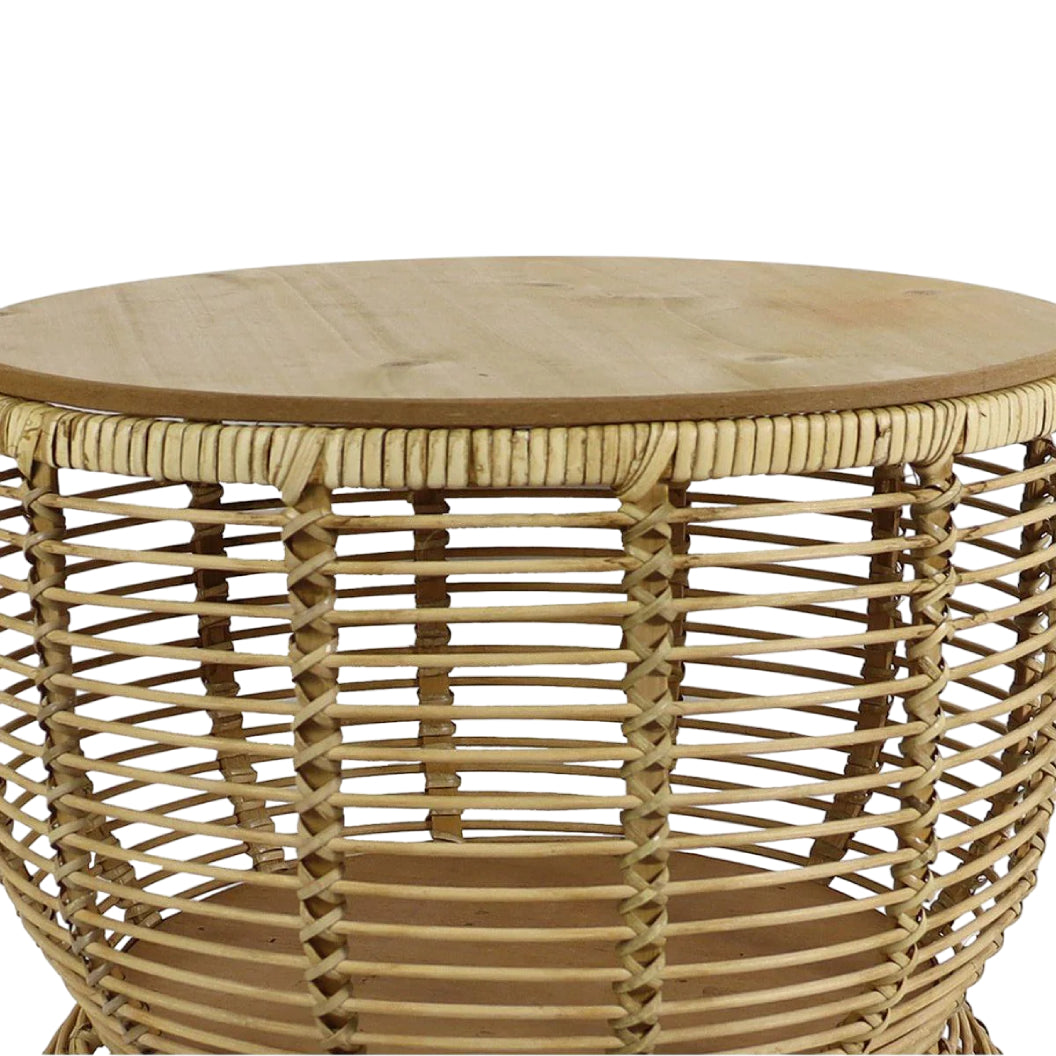 Table d'appoint en bois et en bambou naturel - Barou