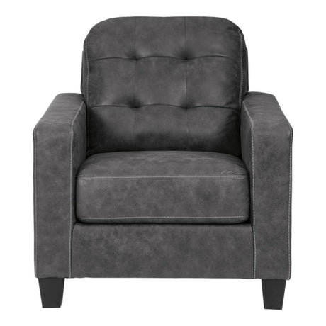 Fauteuil aspect cuir gris foncé - Venaldi