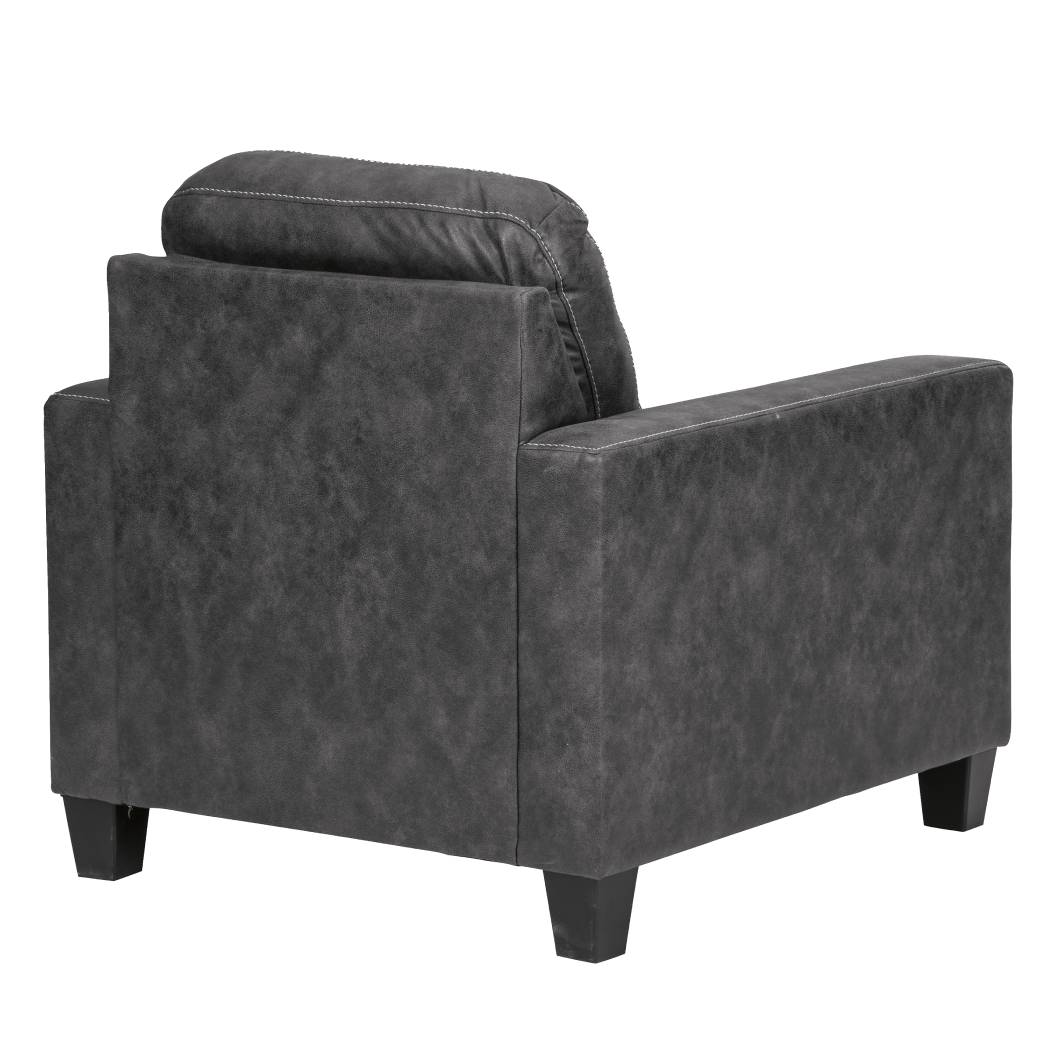 Fauteuil aspect cuir gris foncé - Venaldi