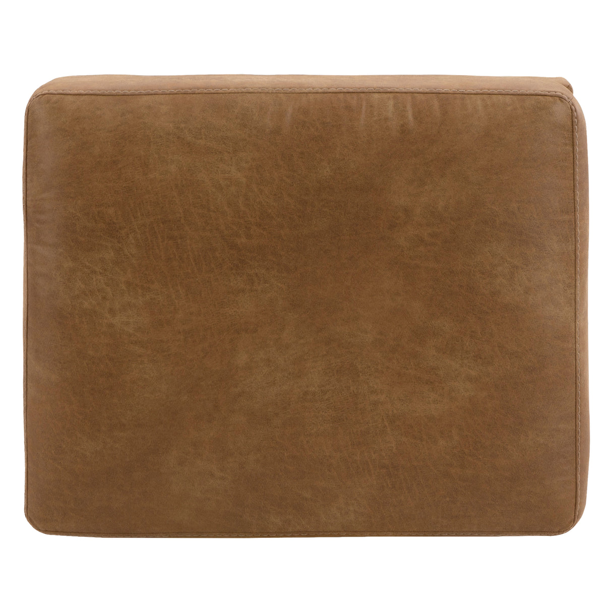 Ottoman aspect cuir brun caramel - Telora