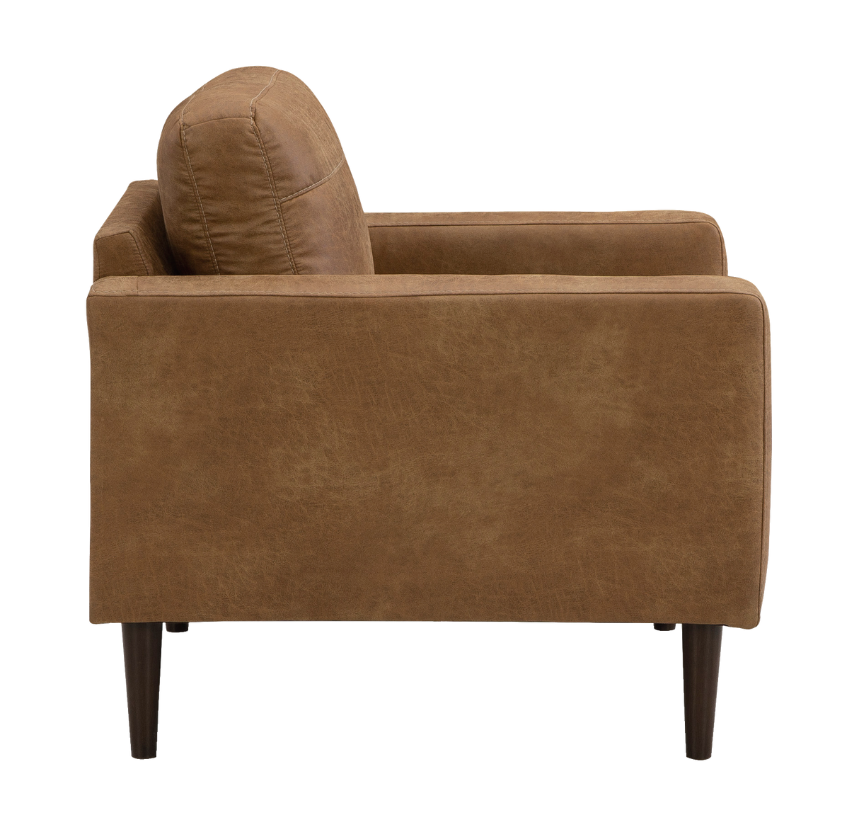 Fauteuil aspect cuir brun caramel - Telora