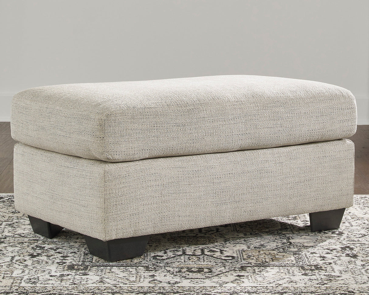 Ottoman en tissu beige pâle - Vayna