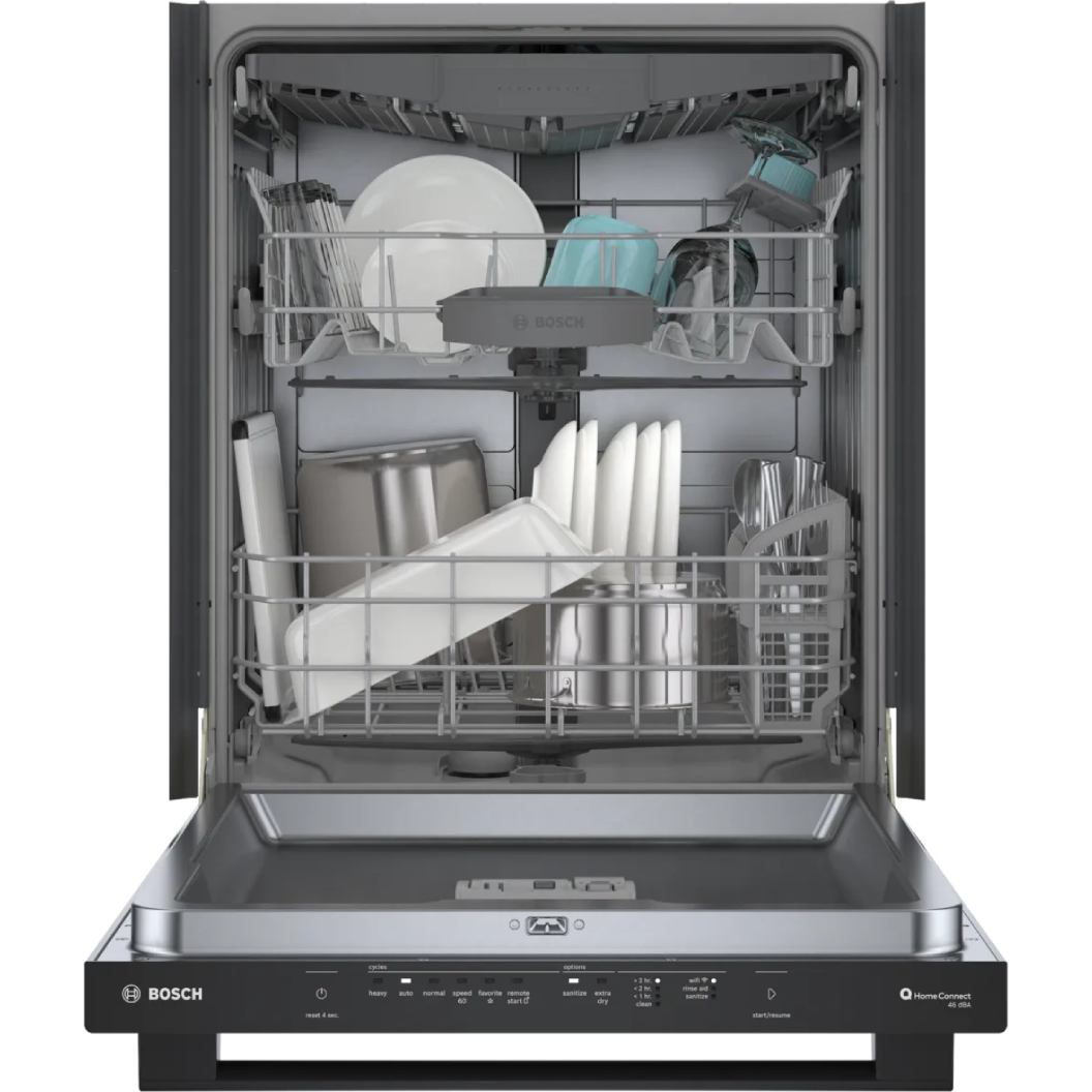 Lave-vaisselle encastrable 24 po, 46 dBA Noir 3 paniers avec PrecisionWash® et Wi-Fi - Série 100 Premium