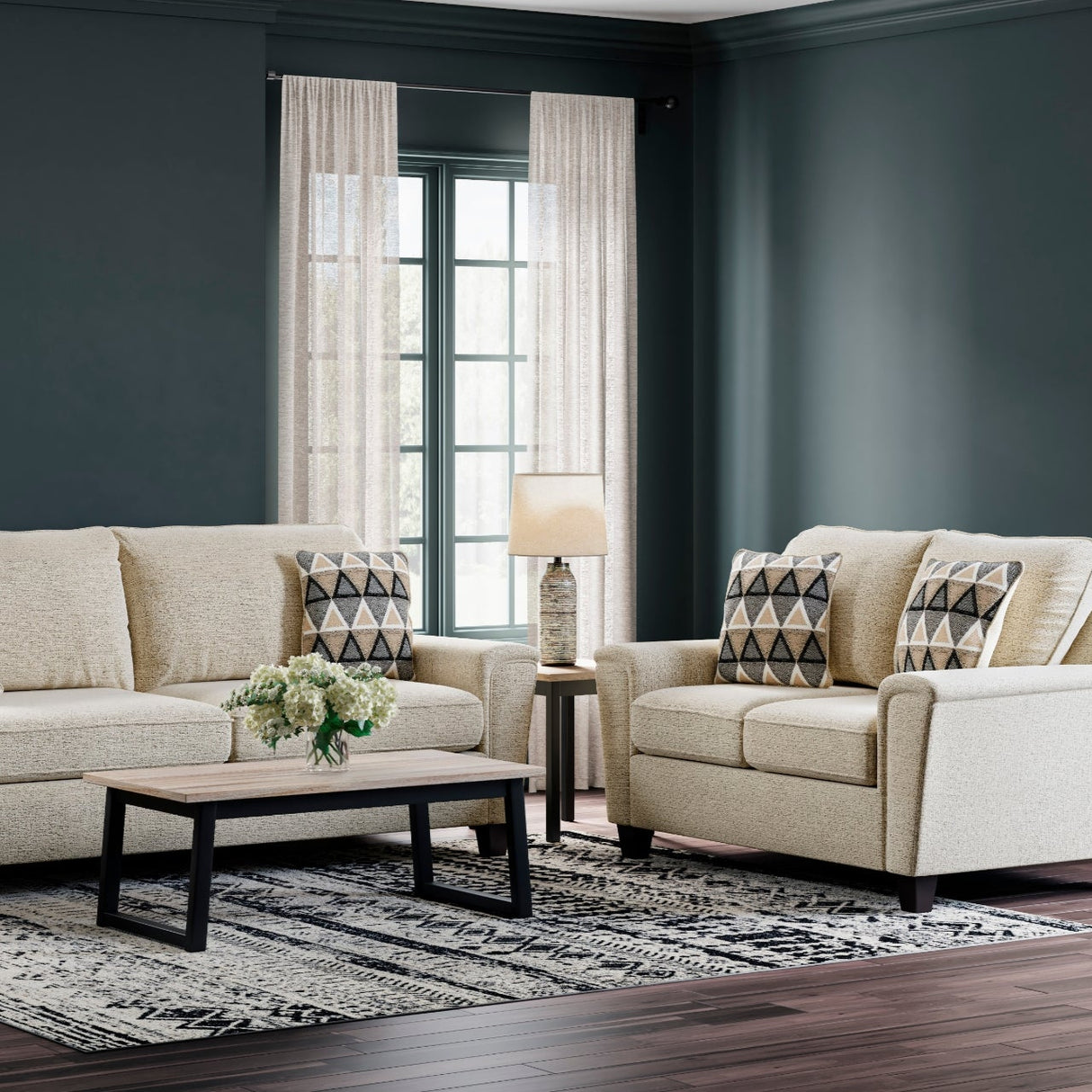 Causeuse en tissu avec coussins - Abinger