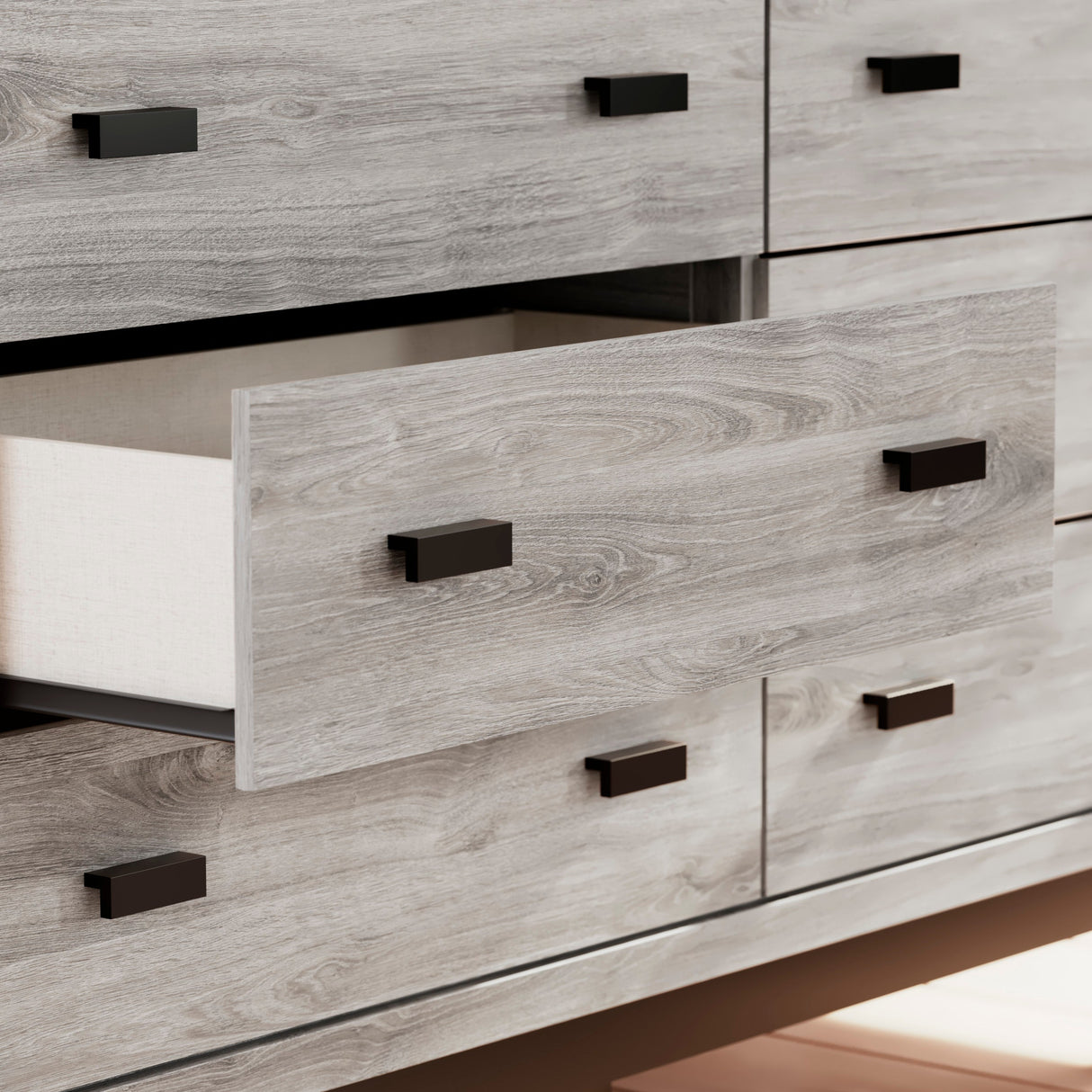 Bureau à 6 tiroirs en bois/placage bicolore - Vessalli