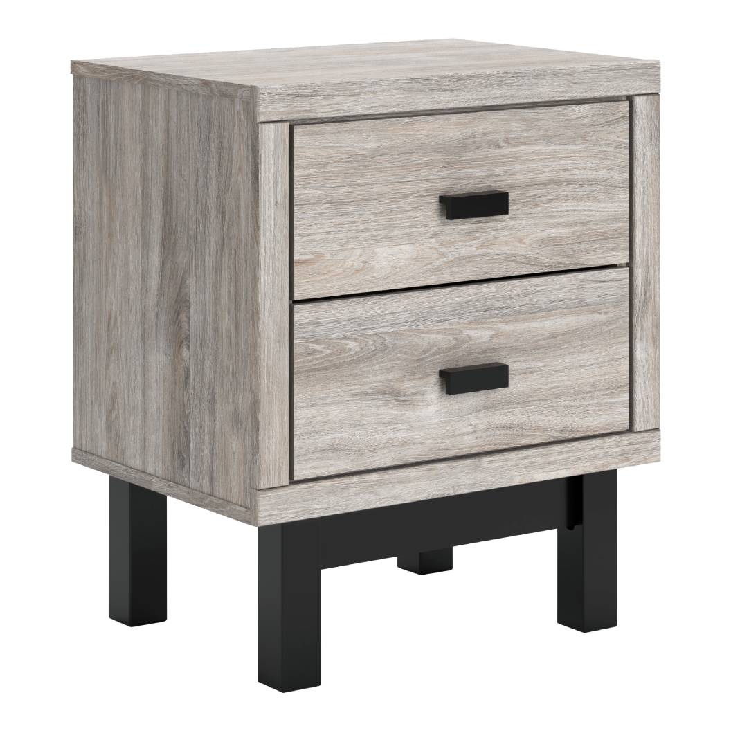 Table de chevet Gris en bois et métal - Vessalli