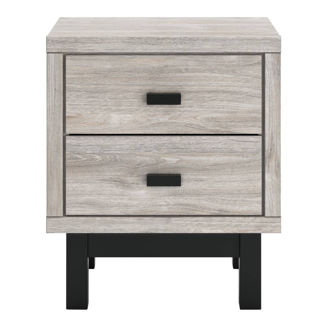 Table de chevet Gris en bois et métal - Vessalli