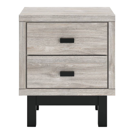 Table de chevet Gris en bois et métal - Vessalli