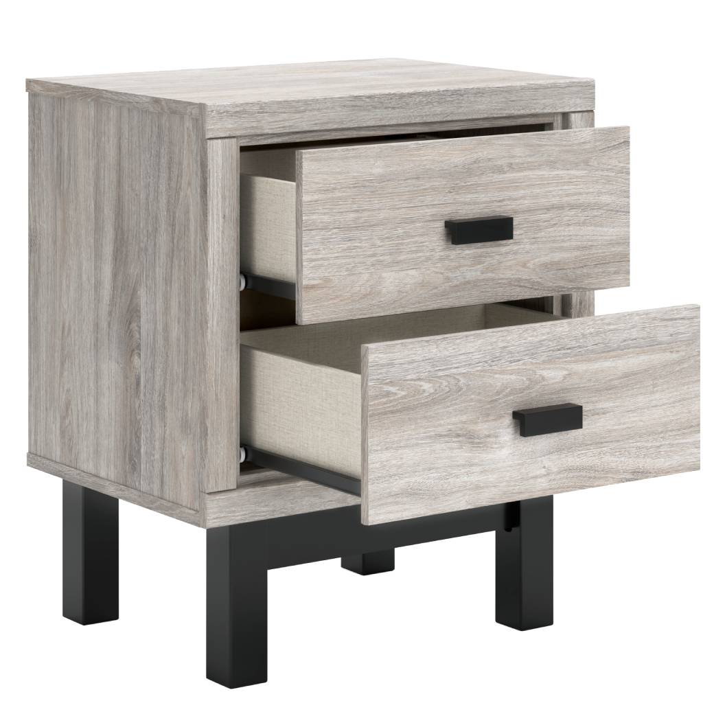 Table de chevet Gris en bois et métal - Vessalli