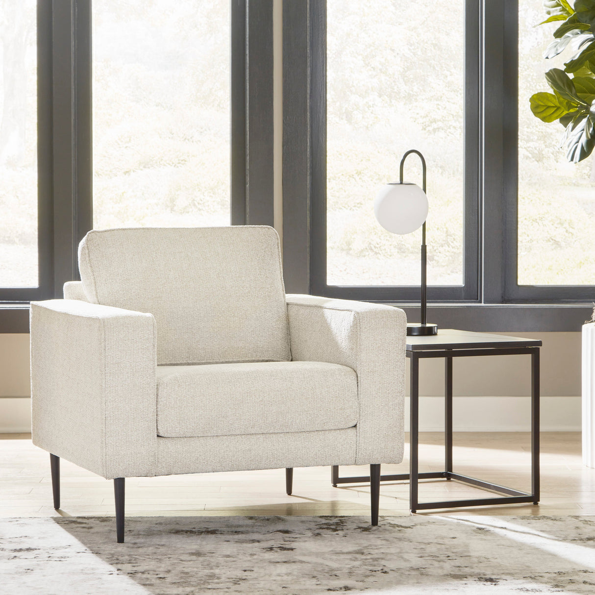 Fauteuil en tissu crème - Hazela