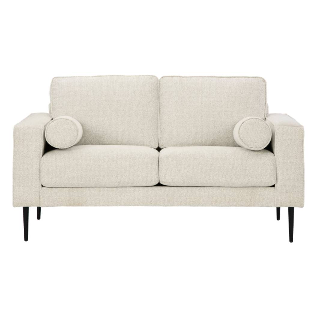 Causeuse en tissu crème avec coussins - Hazela