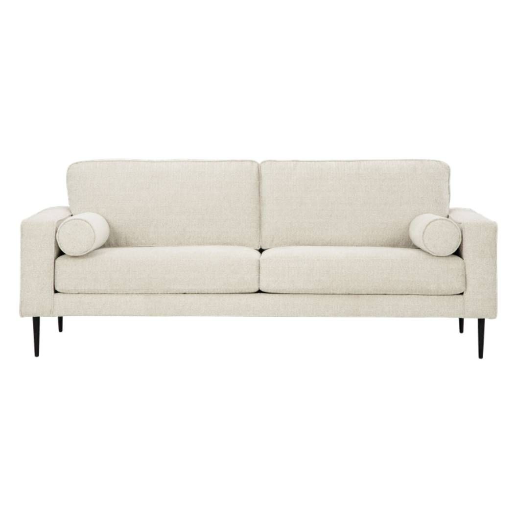 Sofa condo en tissu crème avec coussins - Hazela