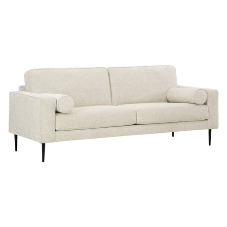 Sofa condo en tissu crème avec coussins - Hazela