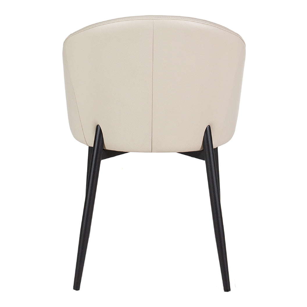 Chaise de salle à manger rembourrée en cuir avec accoudoirs - Emma