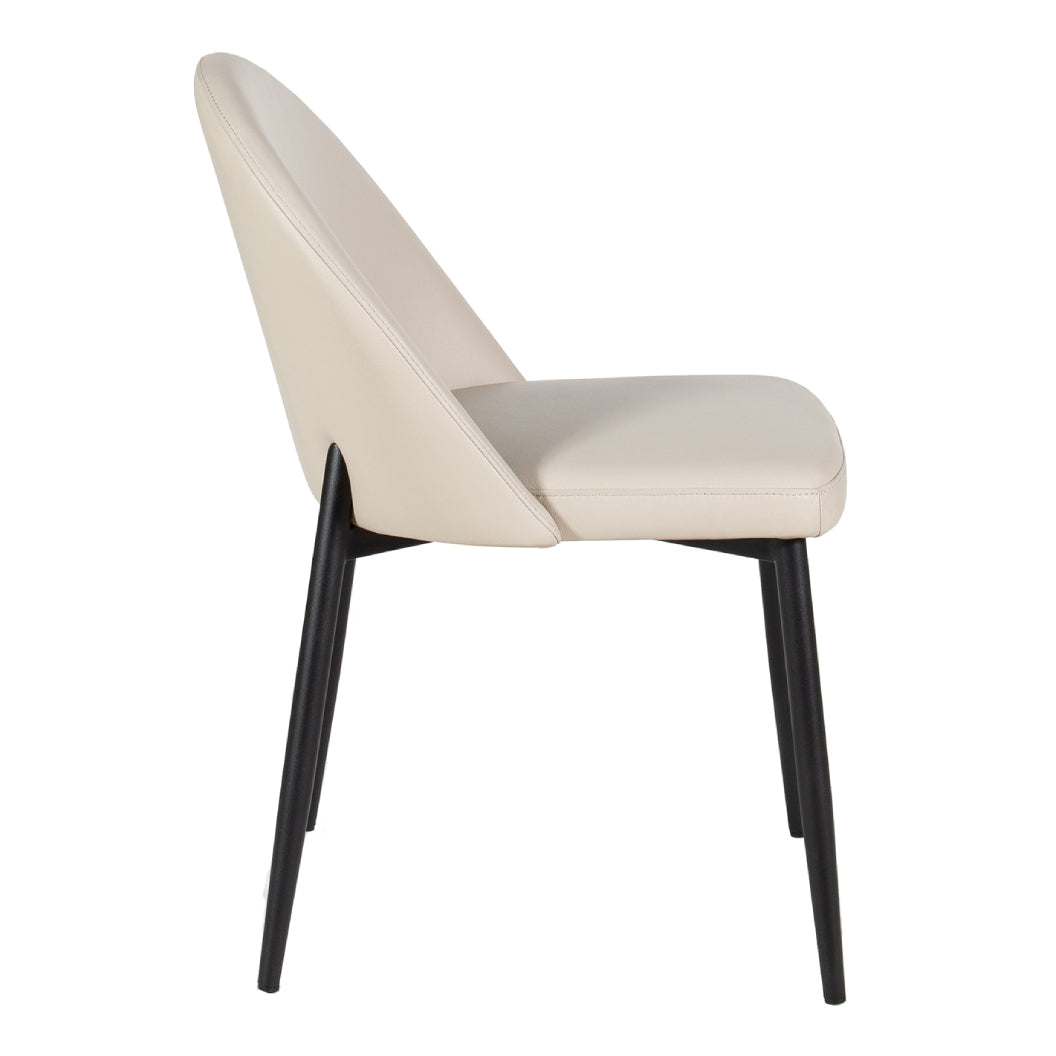 Chaise de salle à manger rembourrée en cuir - Emma