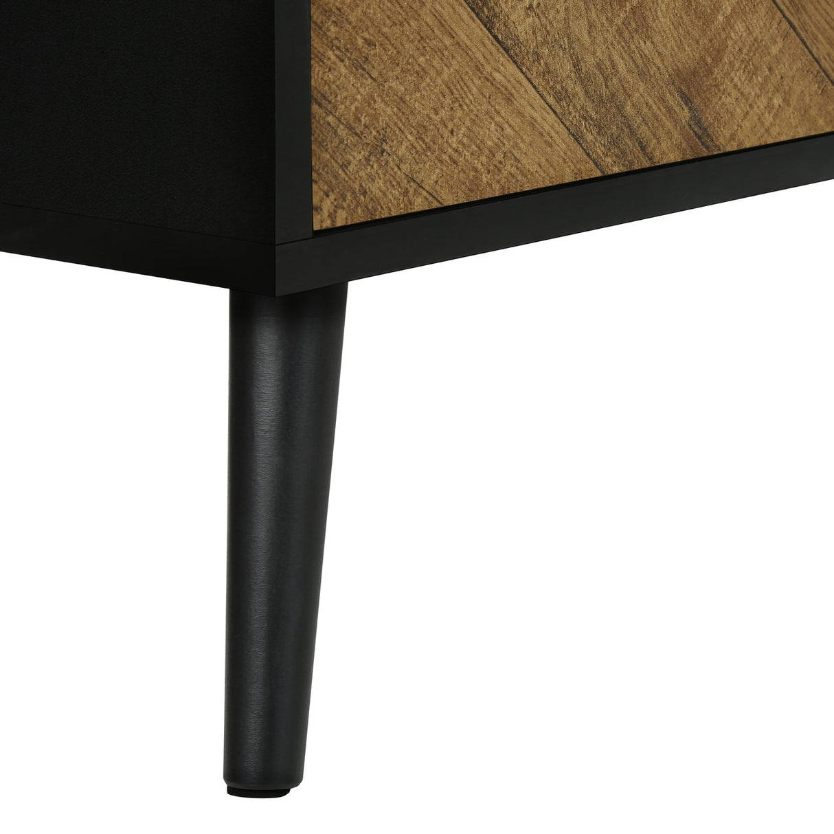 Meuble de télévision en stratifié noir et brun à 2 portes - I 2781