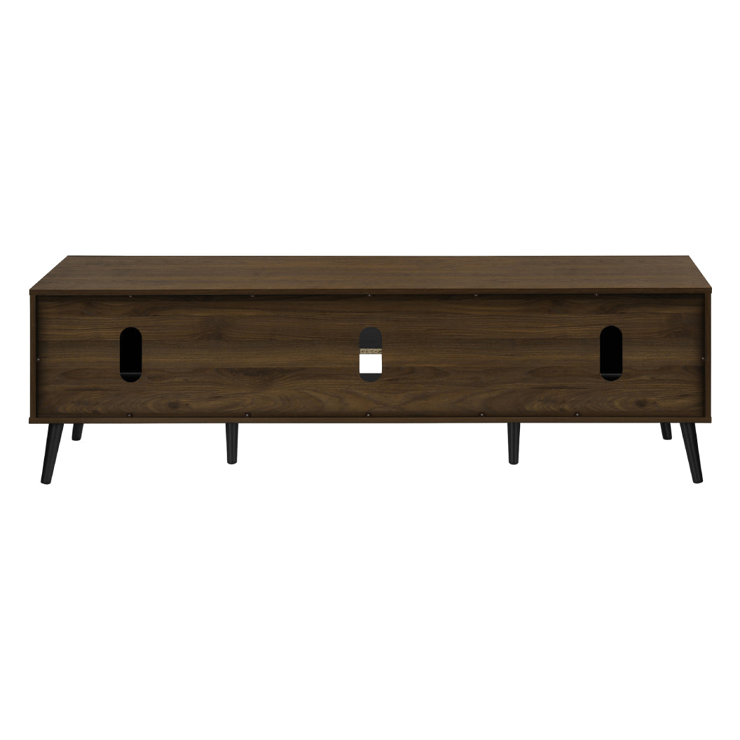 Meuble de télévision en stratifié effet bois brun à 2 portes - I 2717