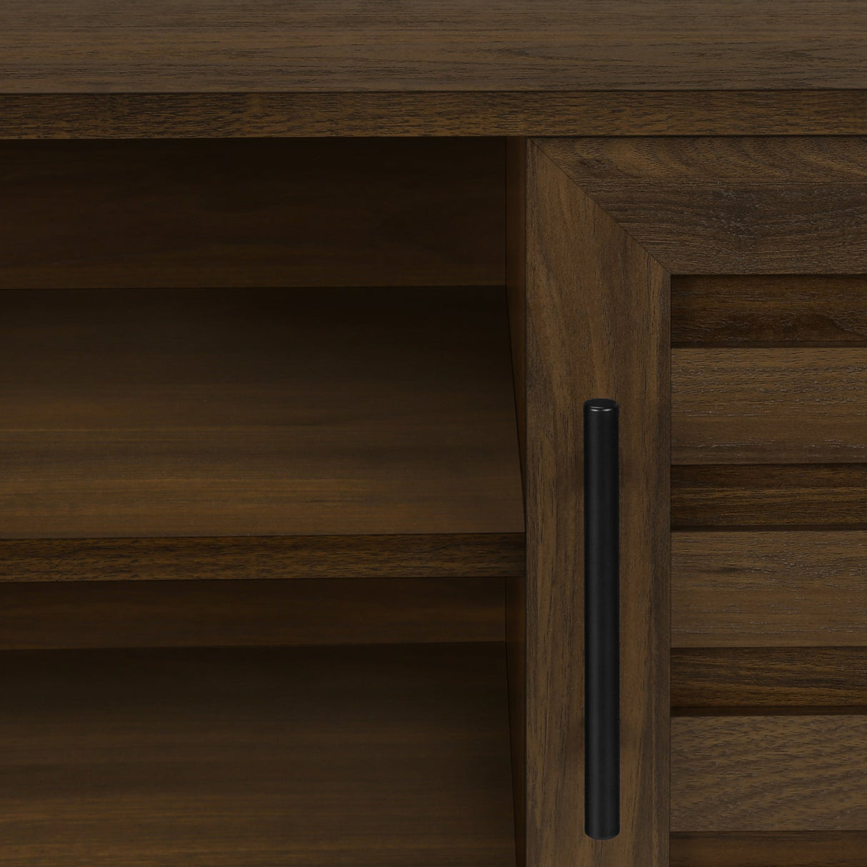 Meuble de télévision en stratifié effet bois brun à 2 portes - I 2717