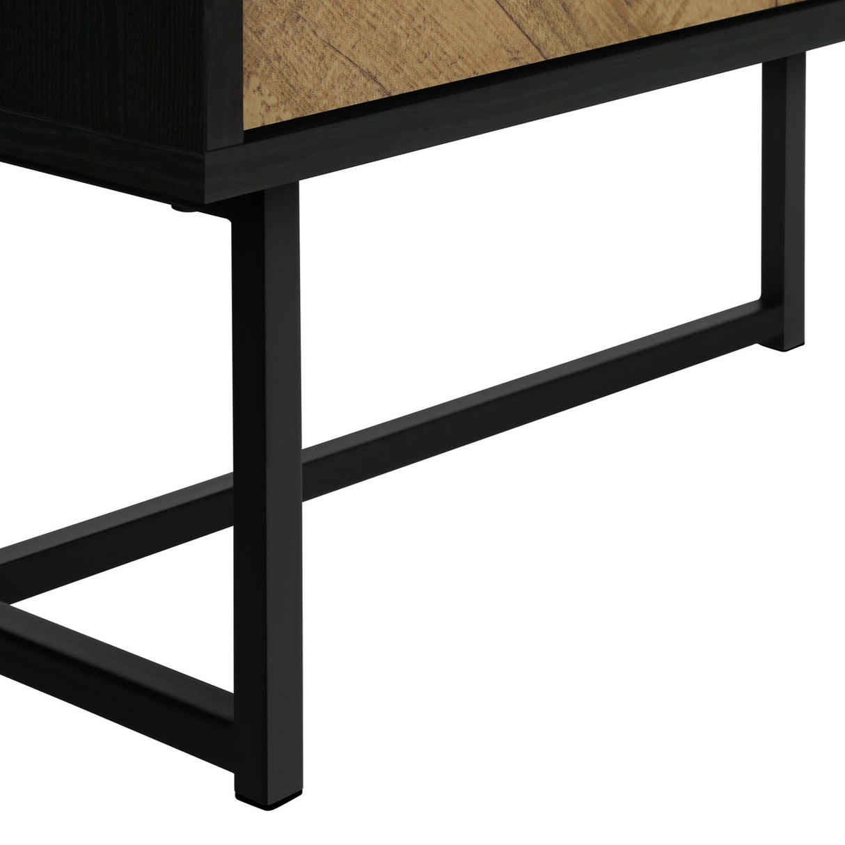 Meuble de télévision en stratifié noir et brun à 2 portes - I 2752