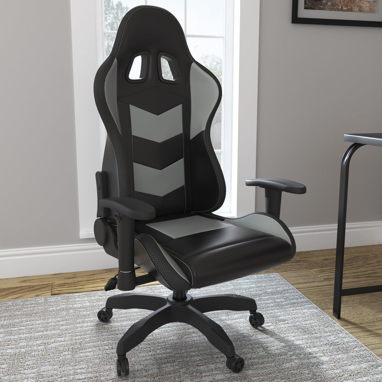 Chaise de bureau pivotante aspect cuir bicolore - Lynxtyn