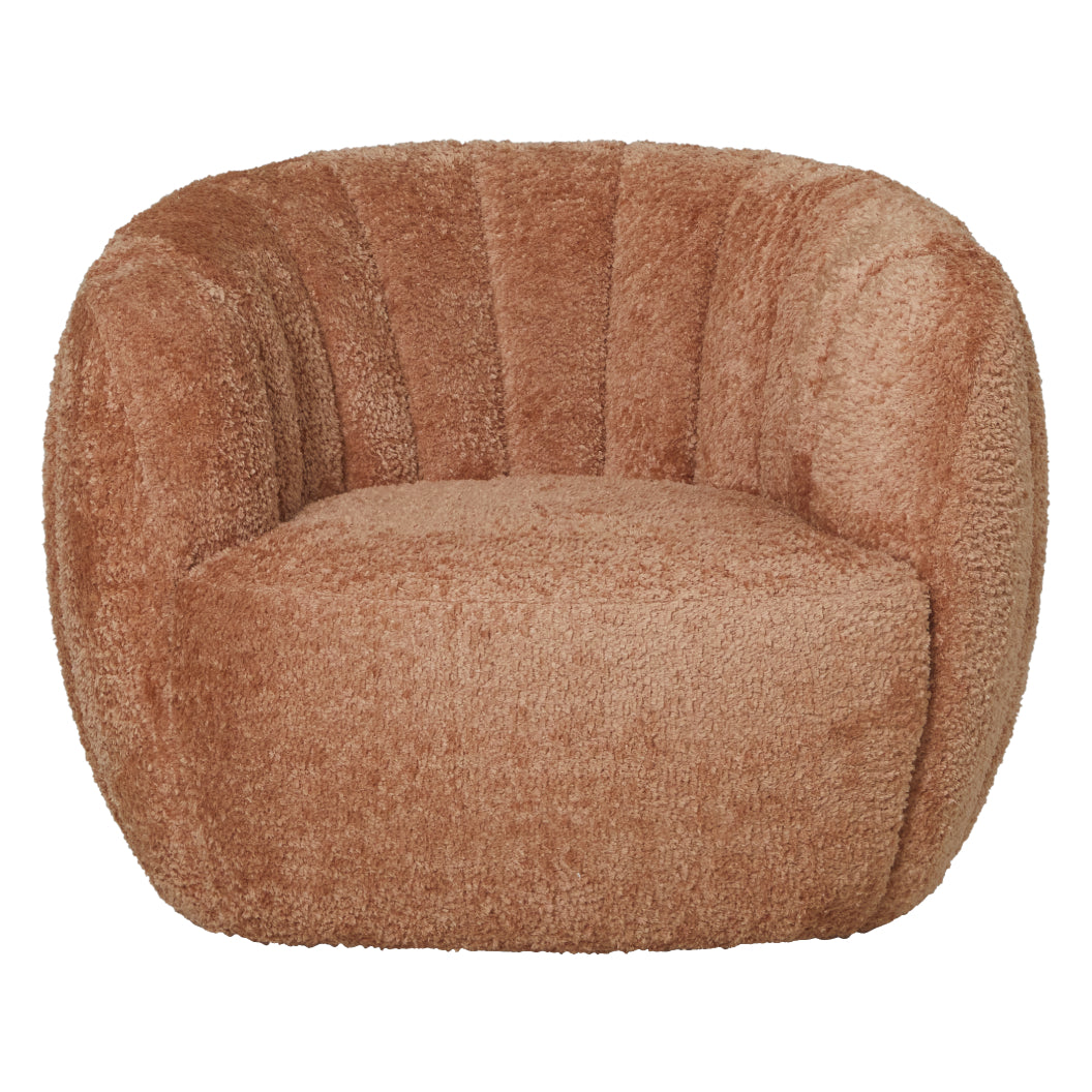 Fauteuil pivotant et inclinable en tissu orangé - Jules