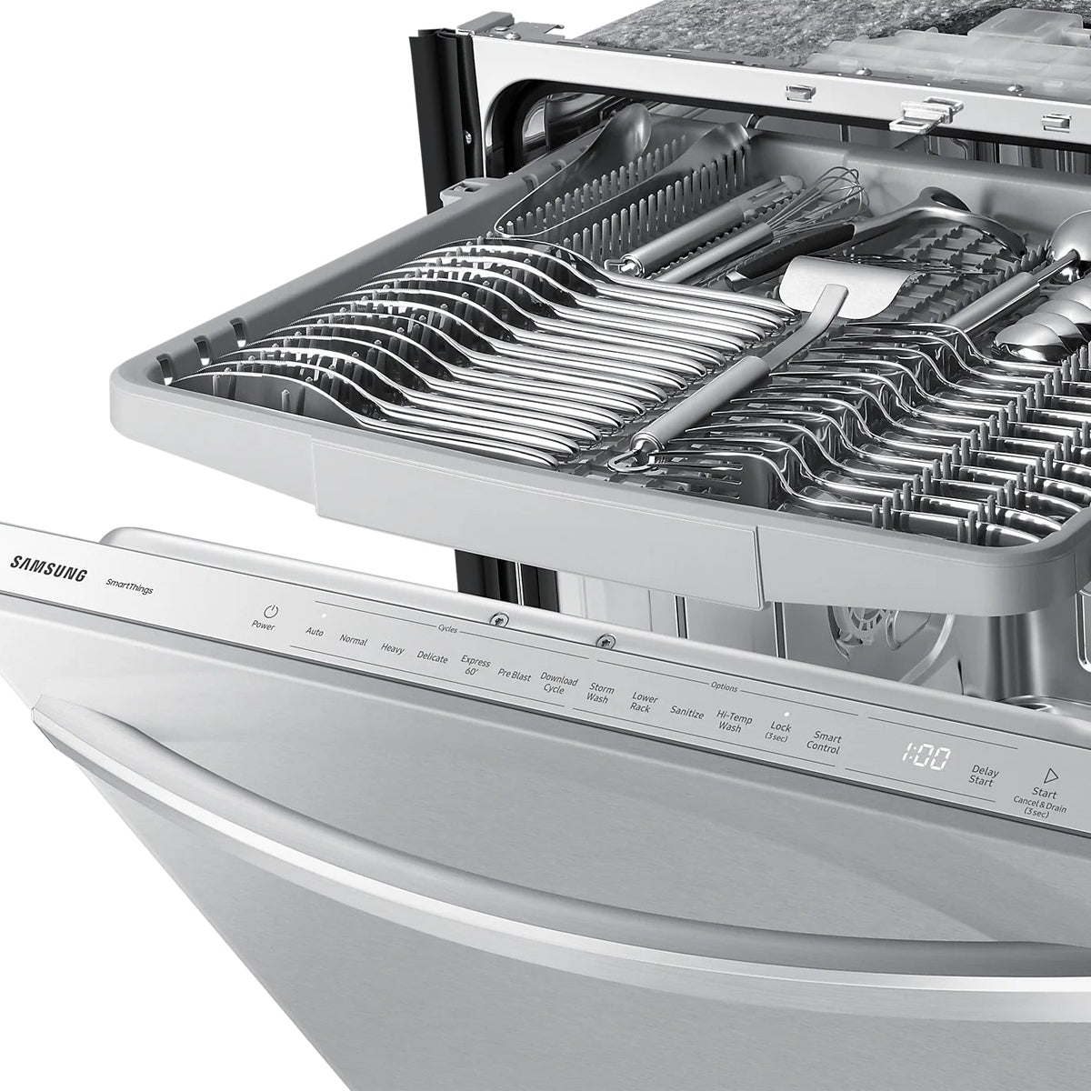 Lave-vaisselle intelligent encastrable 24 po, 46 dBA Inox 3 paniers avec StormWash+™ et Wi-Fi