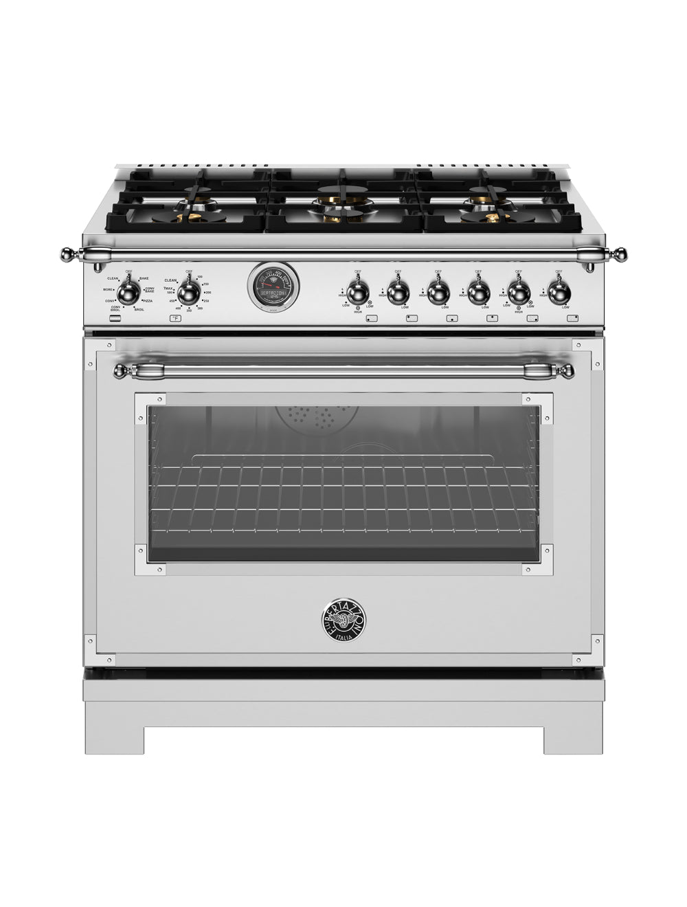 Cuisinière biénergie 36 po, 5,7 pi³ Inox - Série Héritage avec Air Fry et 6 brûleurs