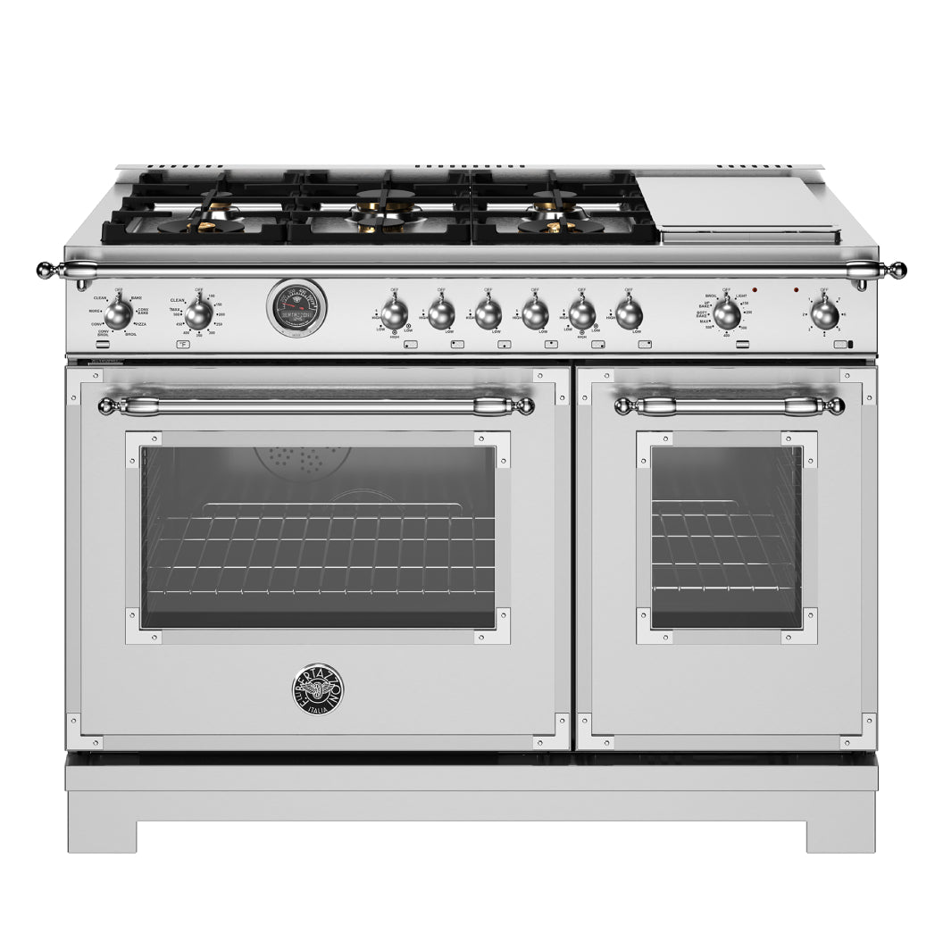 Cuisinière biénergie avec plaque de cuisson électrique 48po - Série Heritage