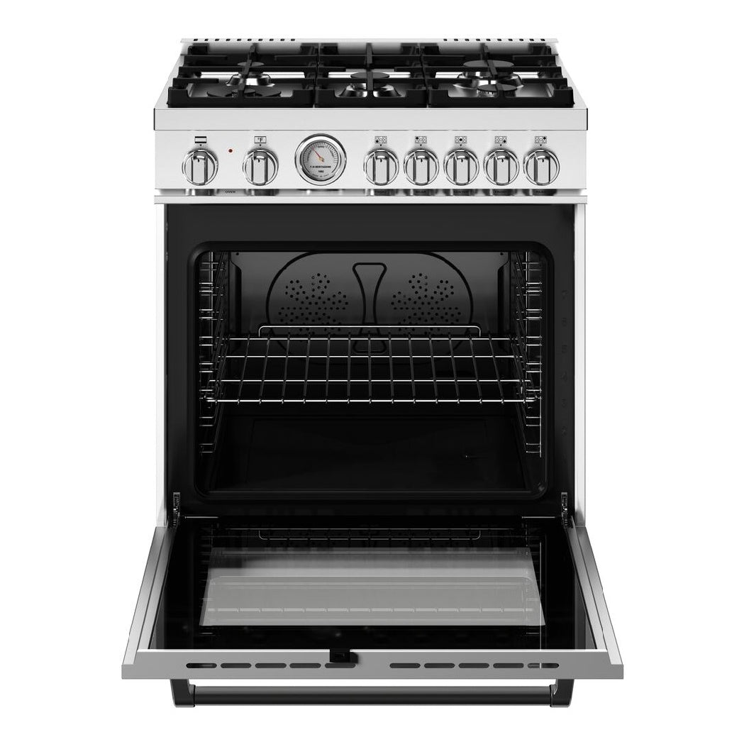 Cuisinière biénergie 30 po, 4,7 pi³ Blanc - Série Master avec 5 brûleurs et convection double